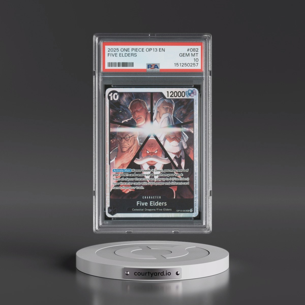 2025 One Piece OP13-Carrying on His Will #082 Five Elders (PSA 10 GEM MINT)