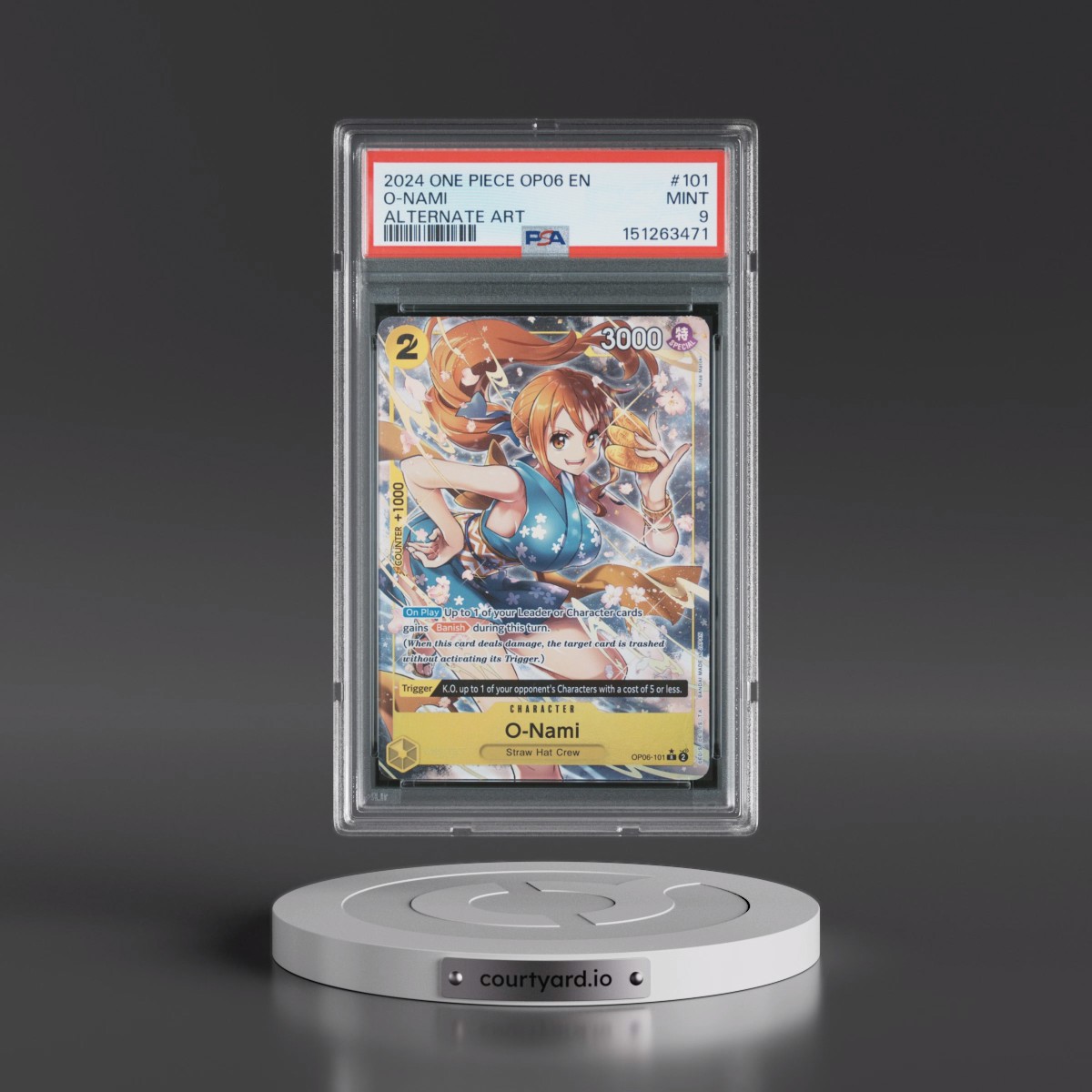 2024 One Piece OP06-Wings of the Captain #101 O-Nami - Alternate Art (PSA 9 MINT)
