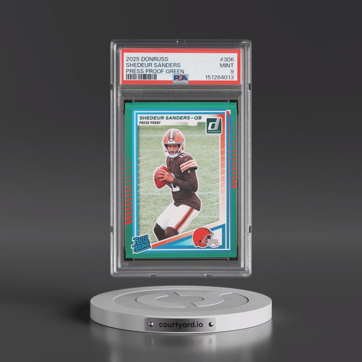 2025 Panini Donruss #306 Shedeur Sanders - Press Proof Green (PSA 9 MINT)