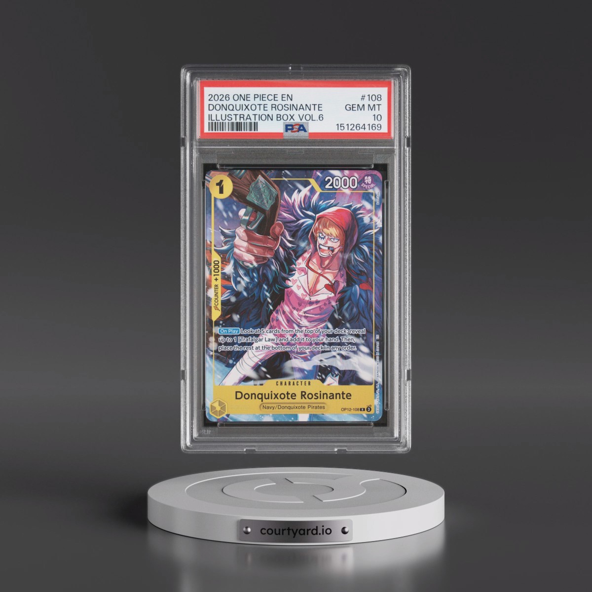 2026 One Piece Promos #108 Donquixote Rosinante - Illustration Box Vol.6 (PSA 10 GEM MINT)