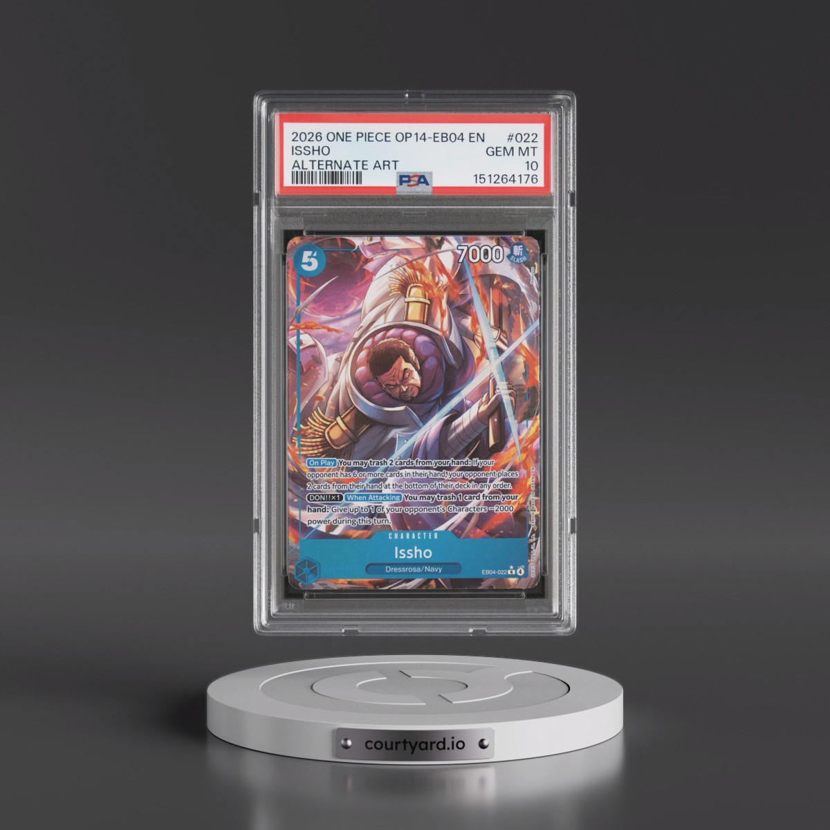 2026 One Piece OP14-EB04-the Azure Sea's Seven #022 Issho - Alternate Art (PSA 10 GEM MINT)