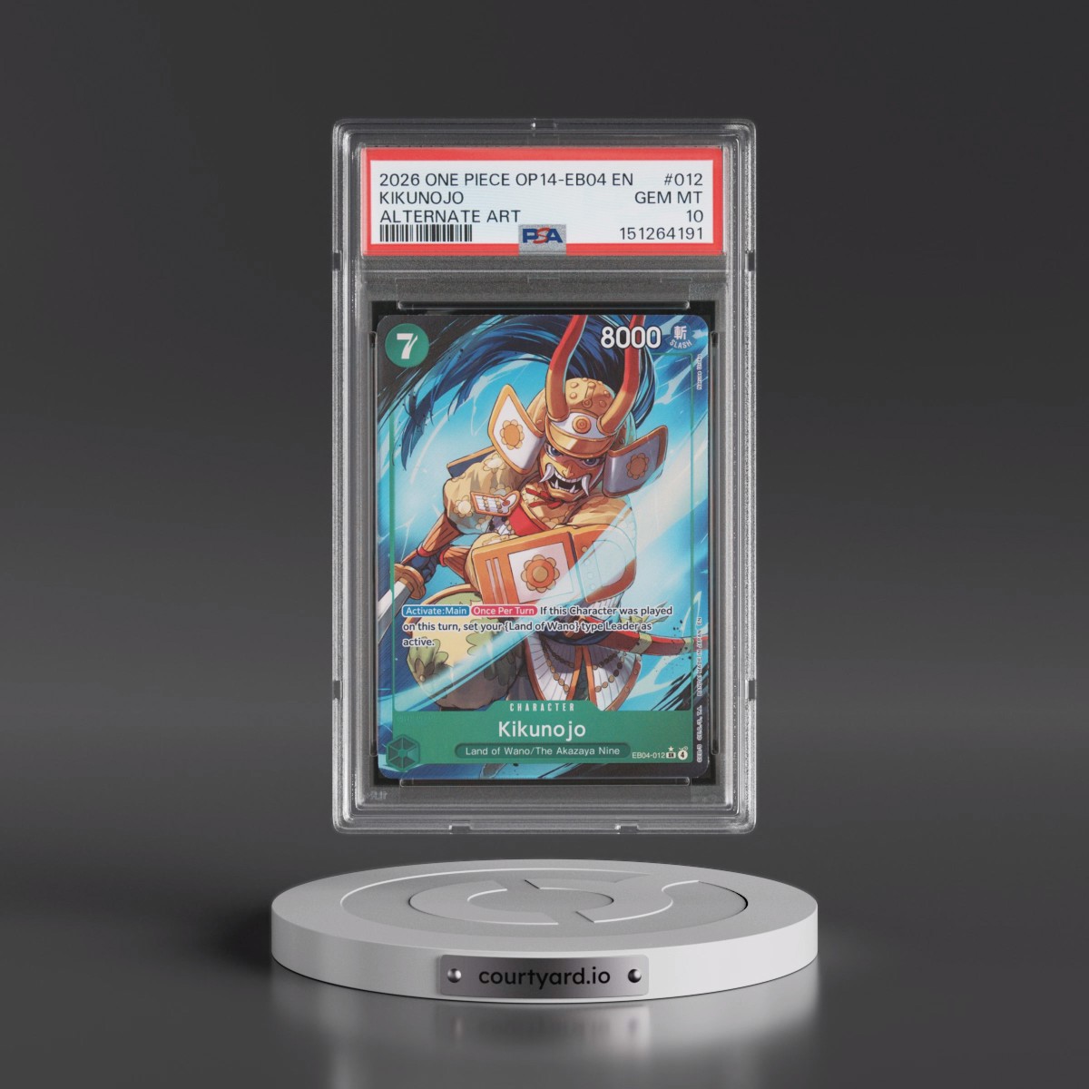 2026 One Piece OP14-EB04-the Azure Sea's Seven #012 Kikunojo - Alternate Art (PSA 10 GEM MINT)