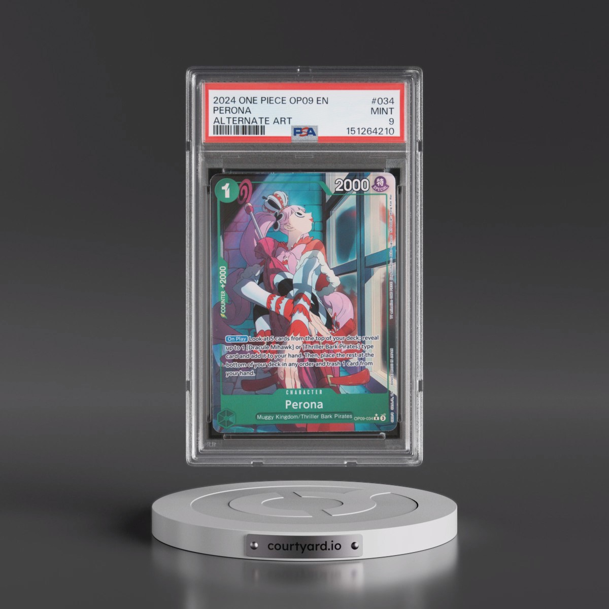 2024 One Piece OP09-Emperors in the New World #034 Perona - Alternate Art (PSA 9 MINT)