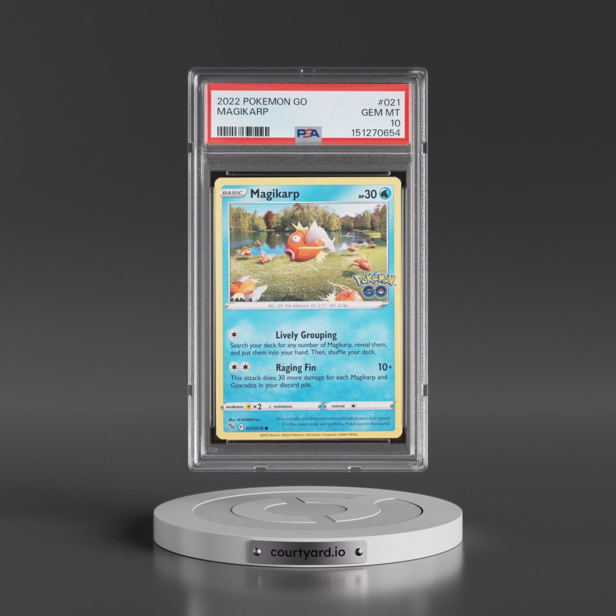 2022 Pokémon Go #021 Magikarp (PSA 10 GEM MINT)