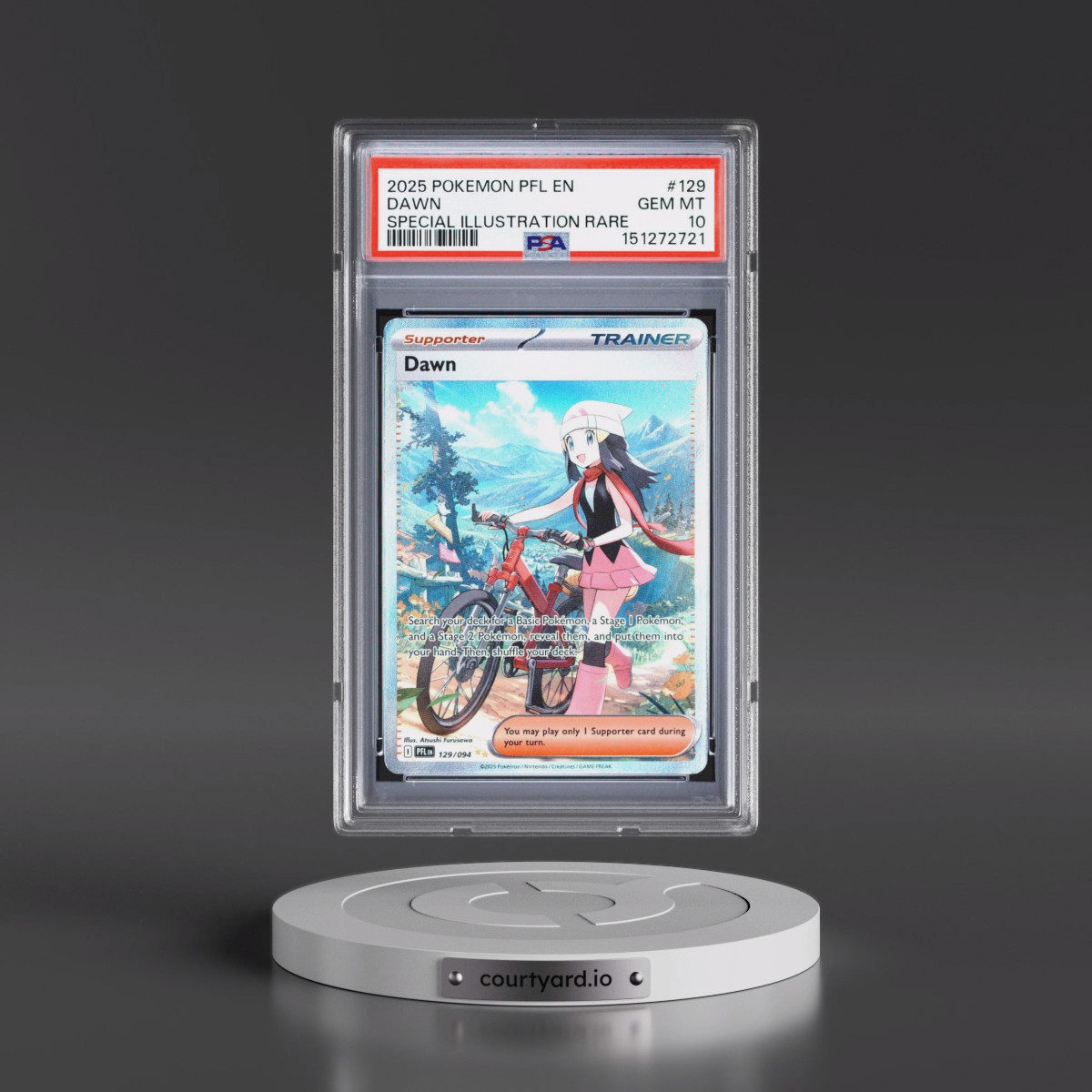 2025 Pokémon Pfl EN-Phantasmal Flames #129 Dawn - Special Illustration Rare (PSA 10 GEM MINT)