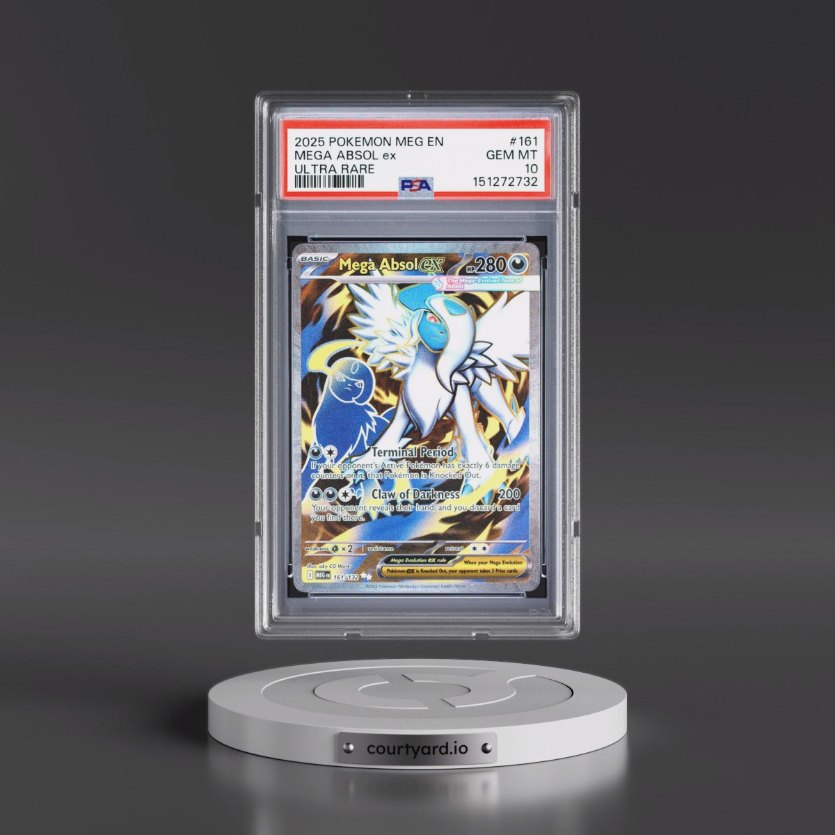 2025 Pokémon Meg EN-Mega Evolution #161 Mega Absol EX - Holo Ultra Rare (PSA 10 GEM MINT)
