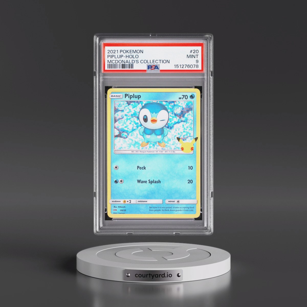 2021 Pokémon Mcdonald's Collection #20 Piplup - Holo (PSA 9 MINT)