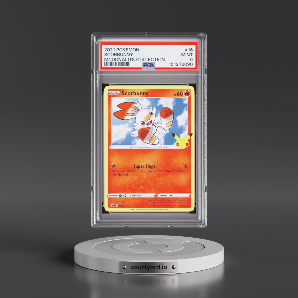2021 Pokémon Mcdonald's Collection #16 Scorbunny (PSA 9 MINT)