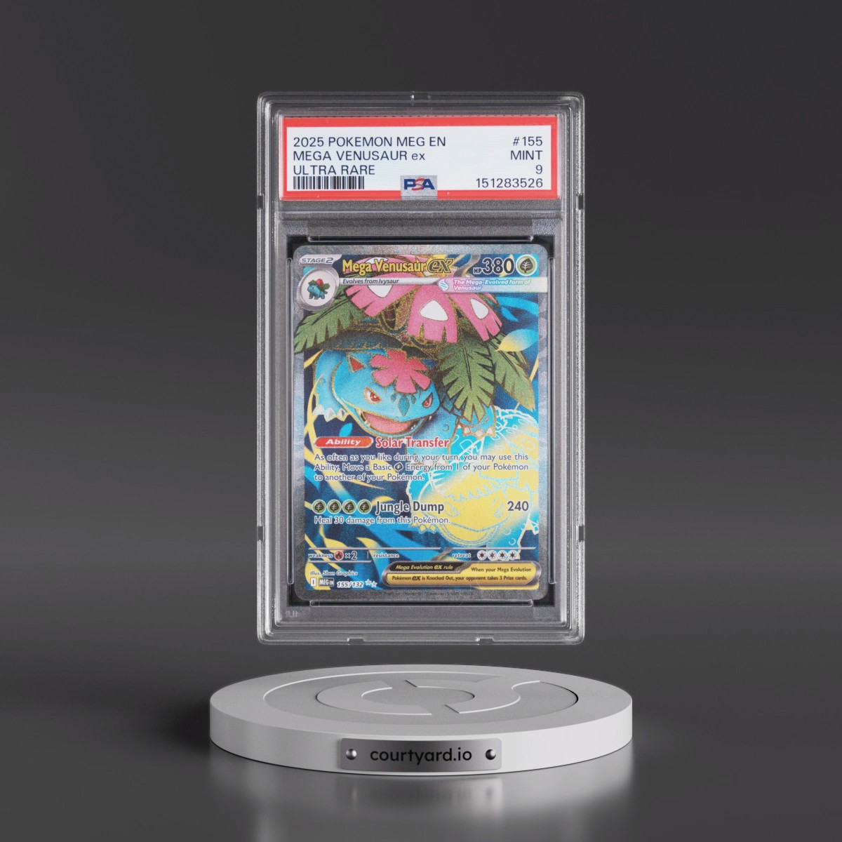 2025 Pokémon Meg EN-Mega Evolution #155 Mega Venusaur EX - Holo Ultra Rare (PSA 9 MINT)