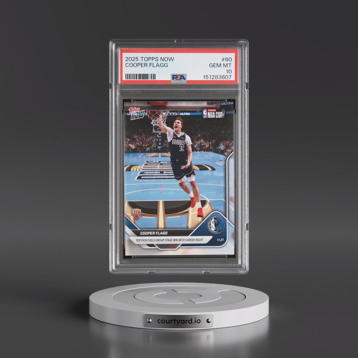 2025 Topps Now #60 Cooper Flagg (PSA 10 GEM MINT)