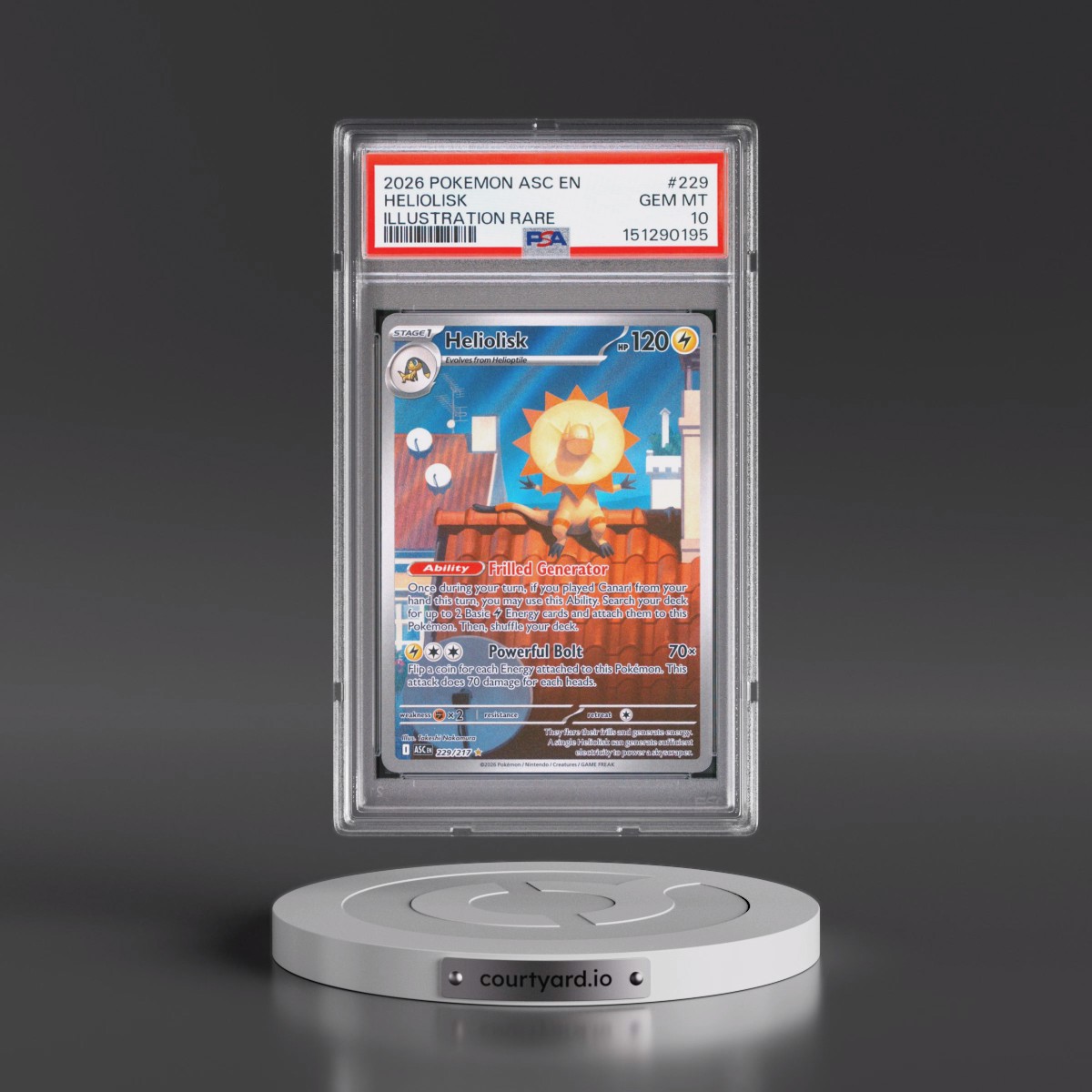 2026 Pokémon Asc EN-Ascended Heroes #229 Heliolisk - Illustration Rare (PSA 10 GEM MINT)