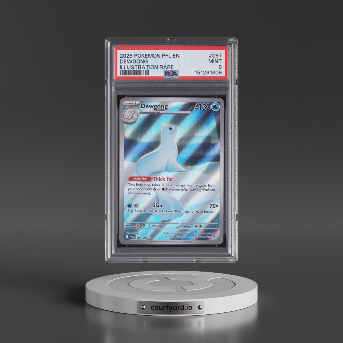 2025 Pokémon Pfl EN-Phantasmal Flames #097 Dewgong - Illustration Rare (PSA 9 MINT)