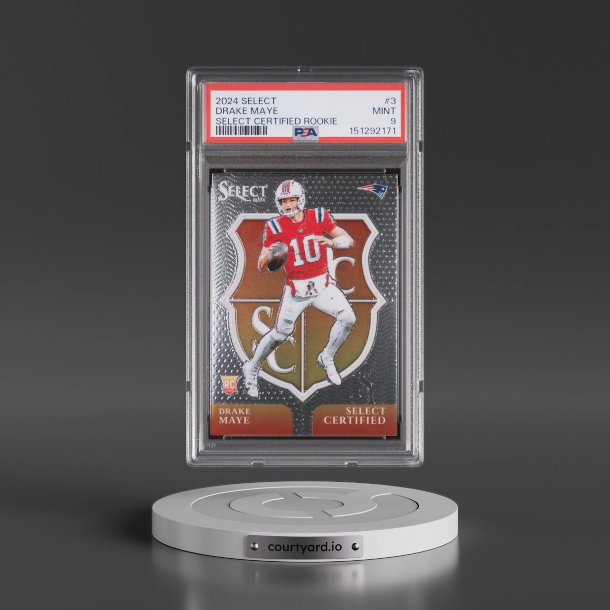 2024 Panini Select Select Certified Rookies #3 Drake Maye (PSA 9 MINT)