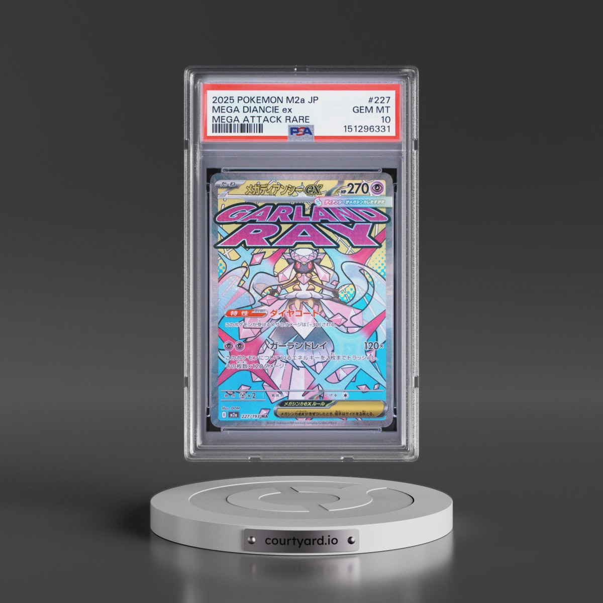 2025 Pokémon M2a-Mega Dream EX #227 Mega Diancie EX - Holo Mega Attack Rare (PSA 10 GEM MINT)