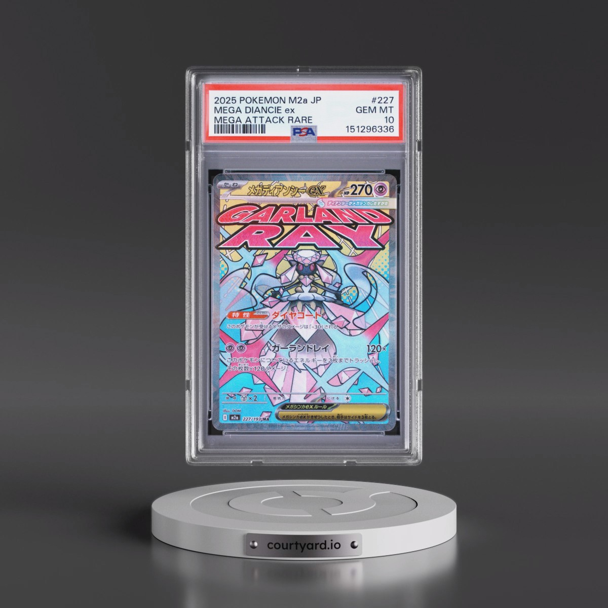 2025 Pokémon M2a-Mega Dream EX #227 Mega Diancie EX - Holo Mega Attack Rare (PSA 10 GEM MINT)