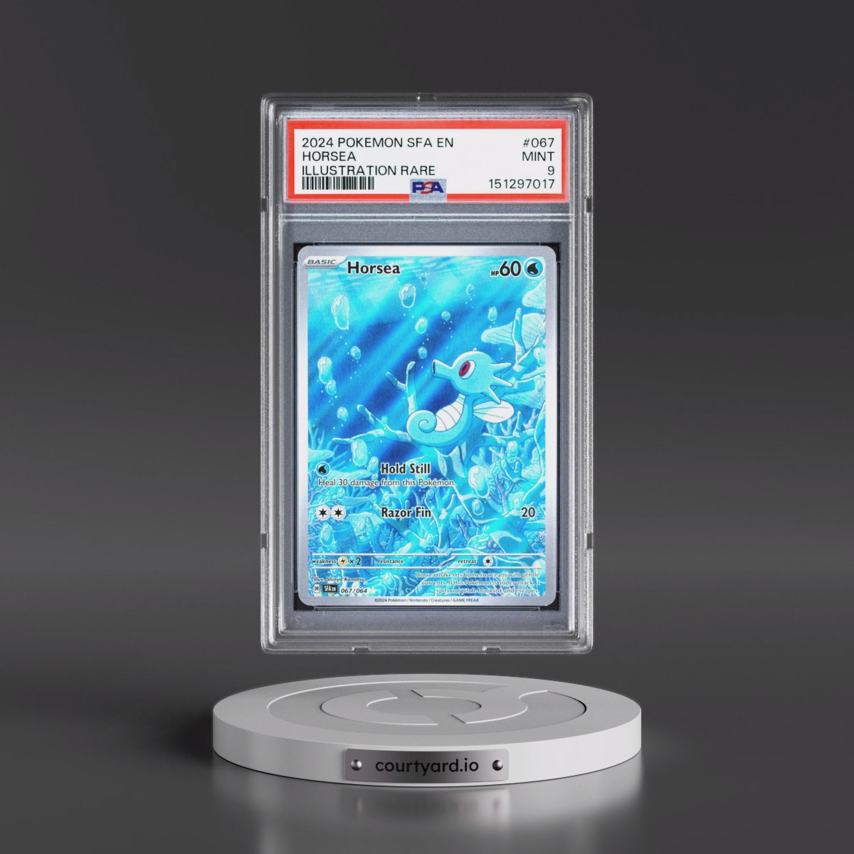 2024 Pokémon Sfa EN-Shrouded Fable #067 Horsea - Illustration Rare (PSA 9 MINT)