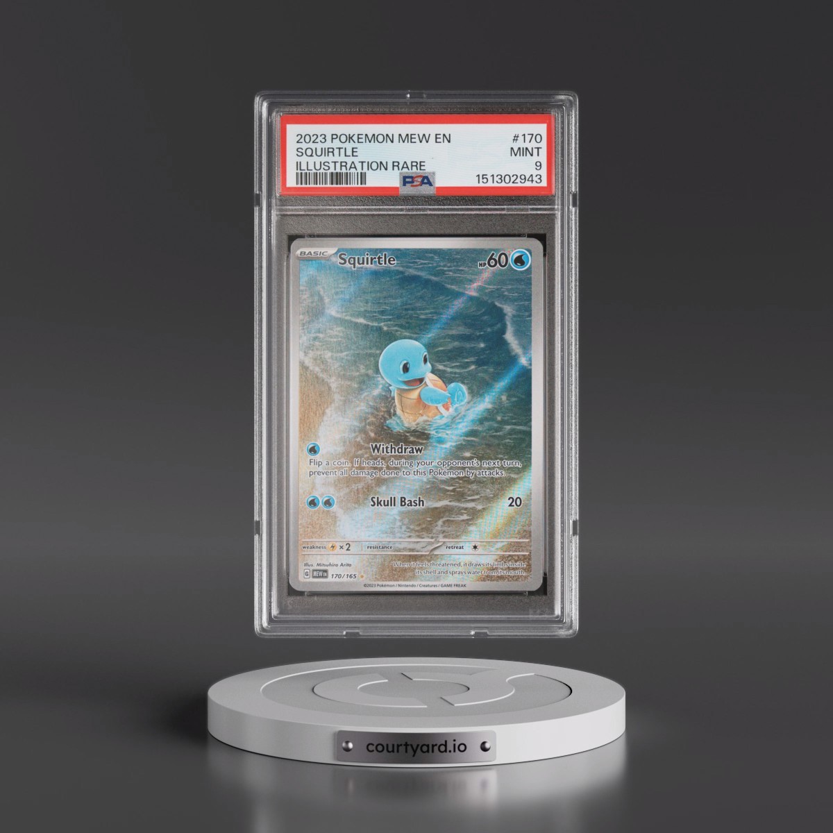 2023 Pokémon Mew EN-151 #170 Squirtle - Illustration Rare (PSA 9 MINT)