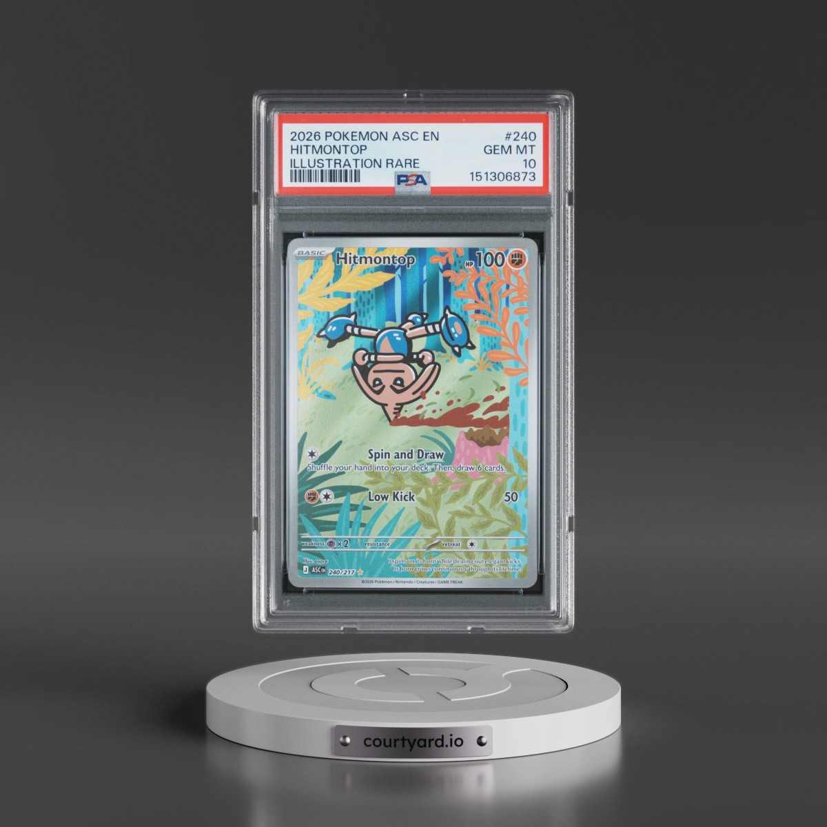 2026 Pokémon Asc EN-Ascended Heroes #240 Hitmontop - Illustration Rare (PSA 10 GEM MINT)