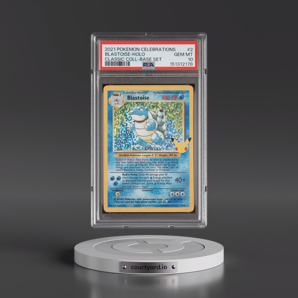 2021 Pokémon Celebrations Classic Collection #2 Blastoise - Holo (PSA 10 GEM MINT)