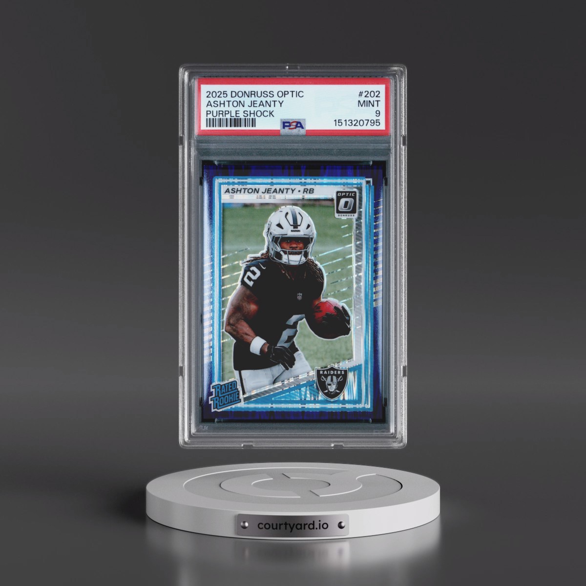 2025 Panini Donruss Optic #202 Ashton Jeanty - Purple Shock (PSA 9 MINT)