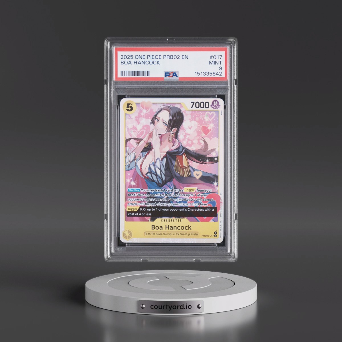 2025 One Piece PRB02-Premium Booster -One Piece Card the Best- Vol.2 #017 Boa Hancock (PSA 9 MINT)