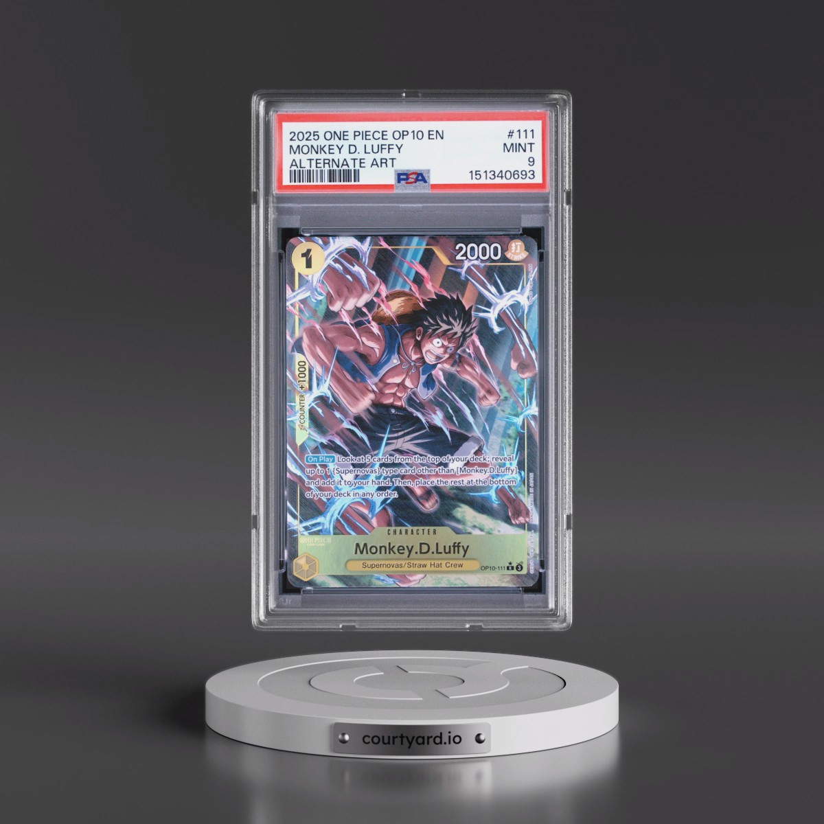 2025 One Piece OP10-Royal Blood #111 Monkey D. Luffy - Alternate Art (PSA 9 MINT)
