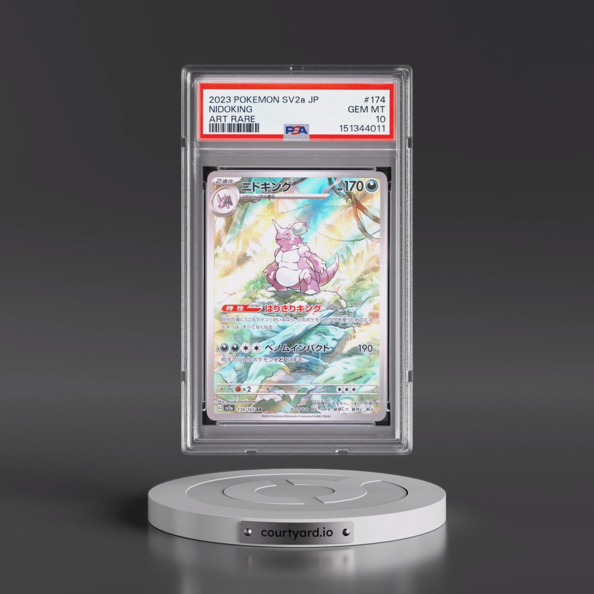 2023 Pokémon Sv2a-Pokémon 151 #174 Nidoking - Art Rare (PSA 10 GEM MINT)