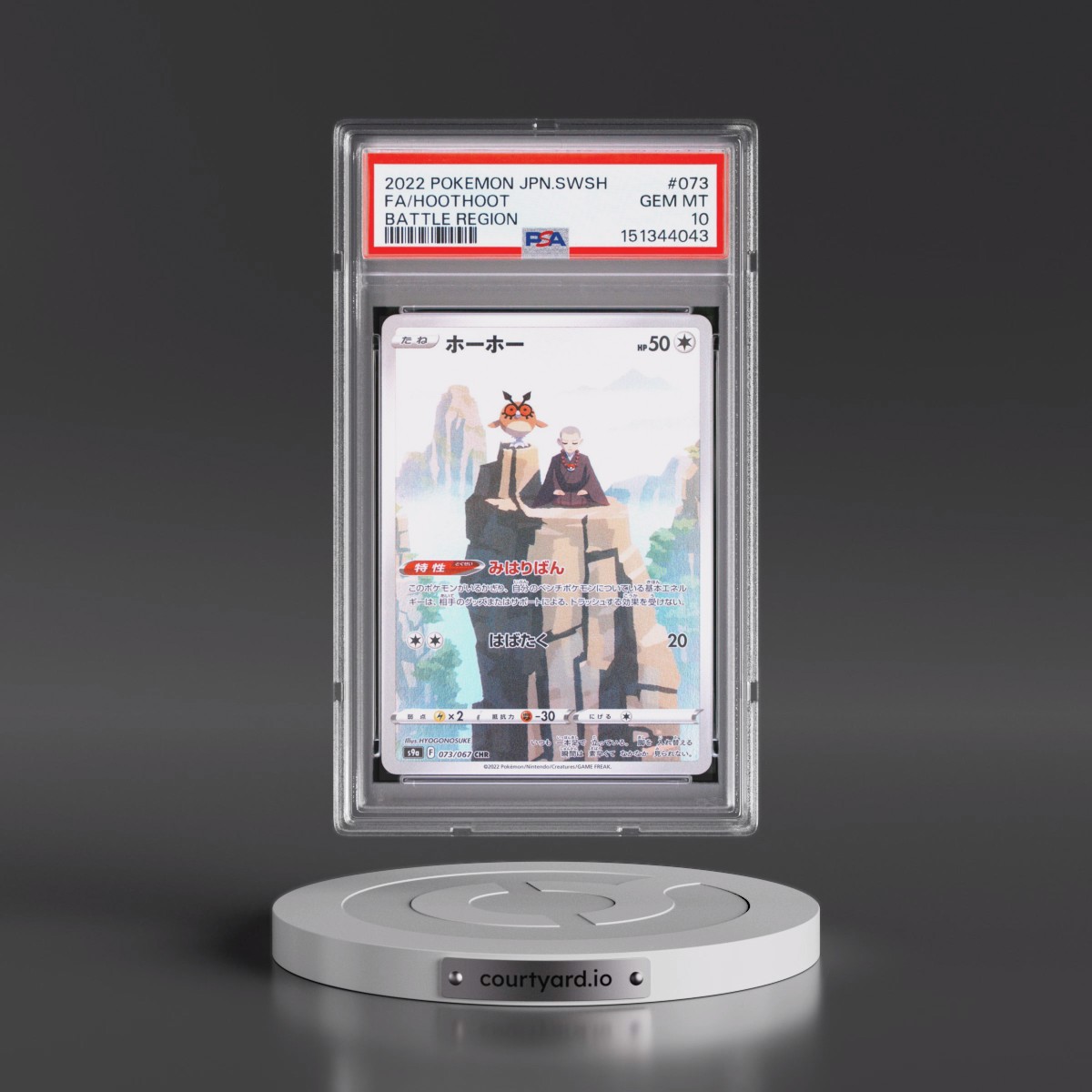 2022 Pokémon Sword & Shield Battle Region #073 Hoothoot - Full Art (PSA 10 GEM MINT)