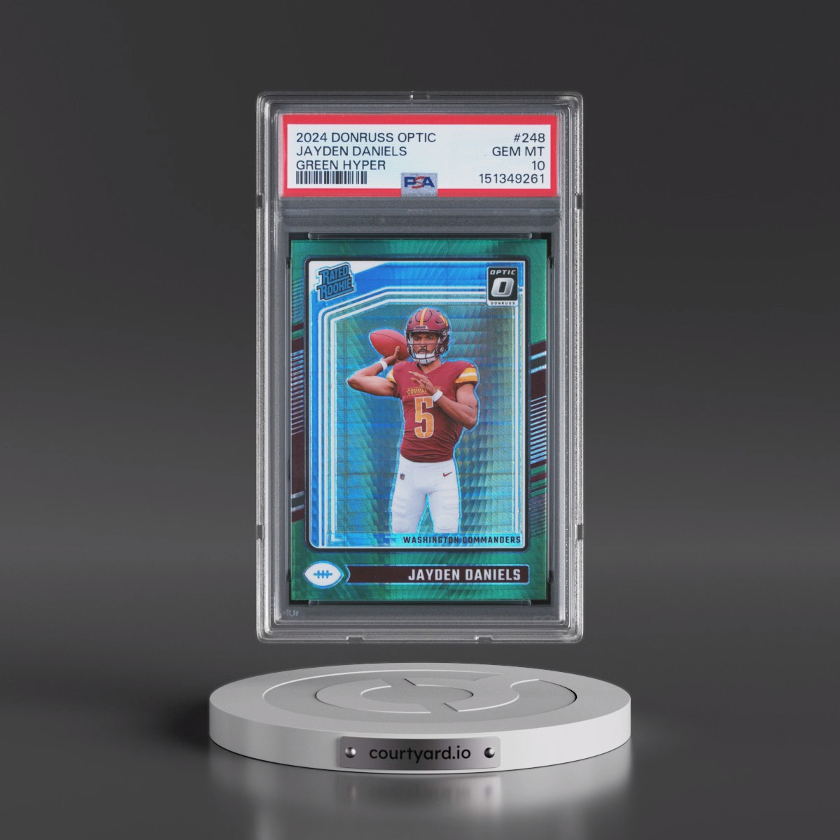 2024 Panini Donruss Optic Jayden Daniels - Green Hyper #248 PSA 10
