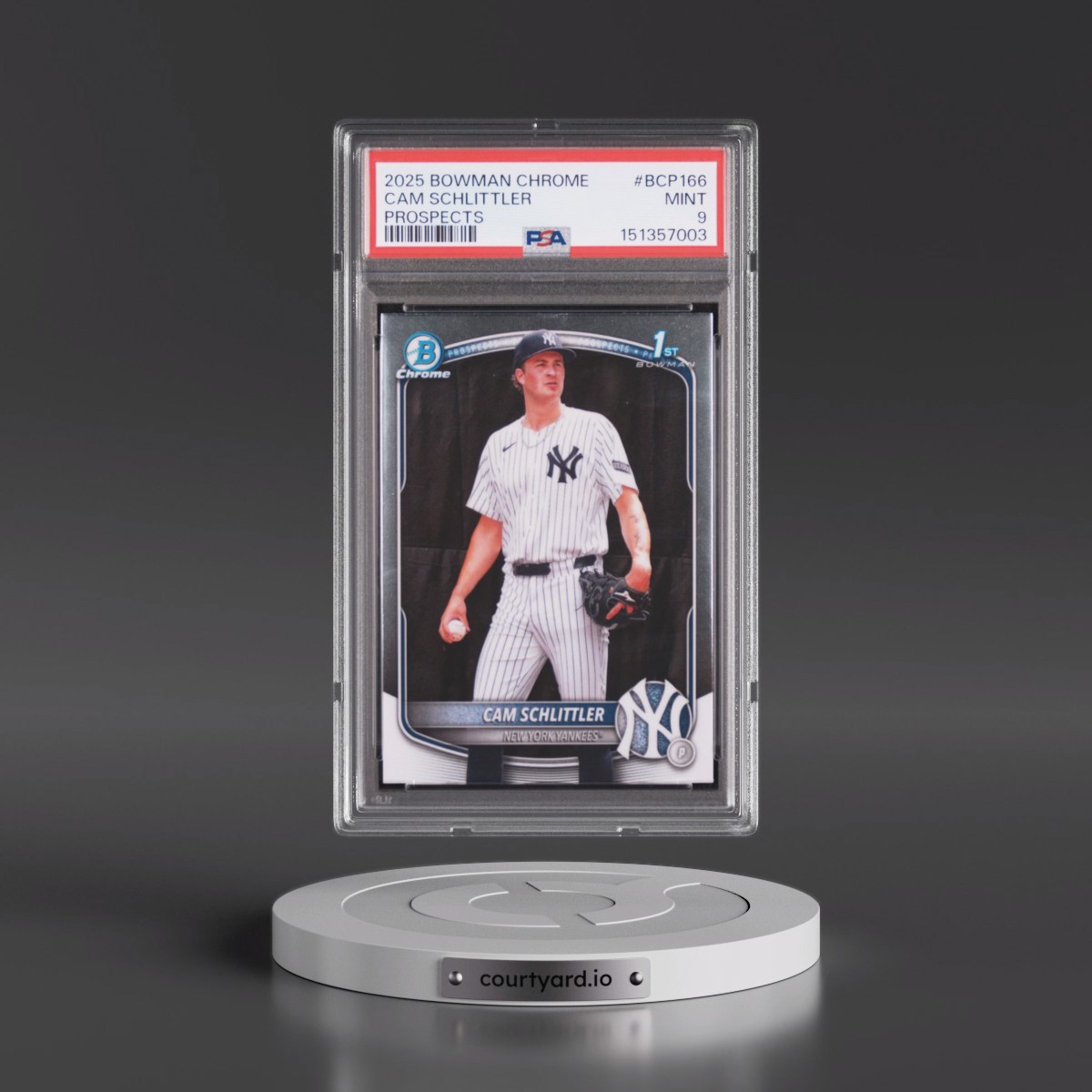 2025 Bowman Chrome Prospects #BCP166 Cam Schlittler (PSA 9 MINT)
