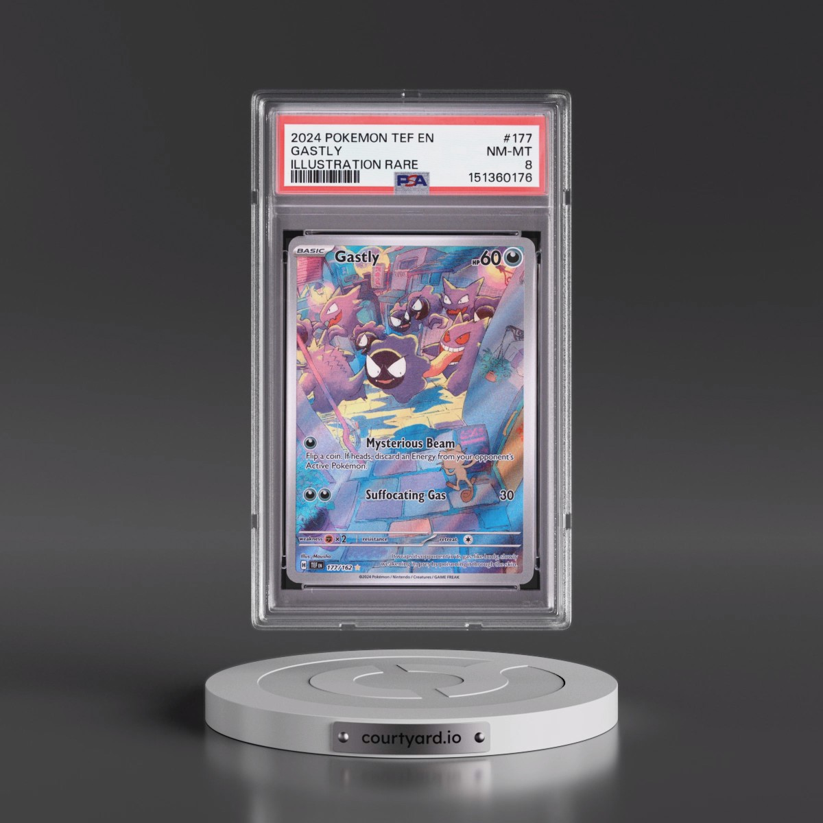 2024 Pokémon Tef EN-Temporal Forces #177 Gastly - Illustration Rare (PSA 8 NM-MT)