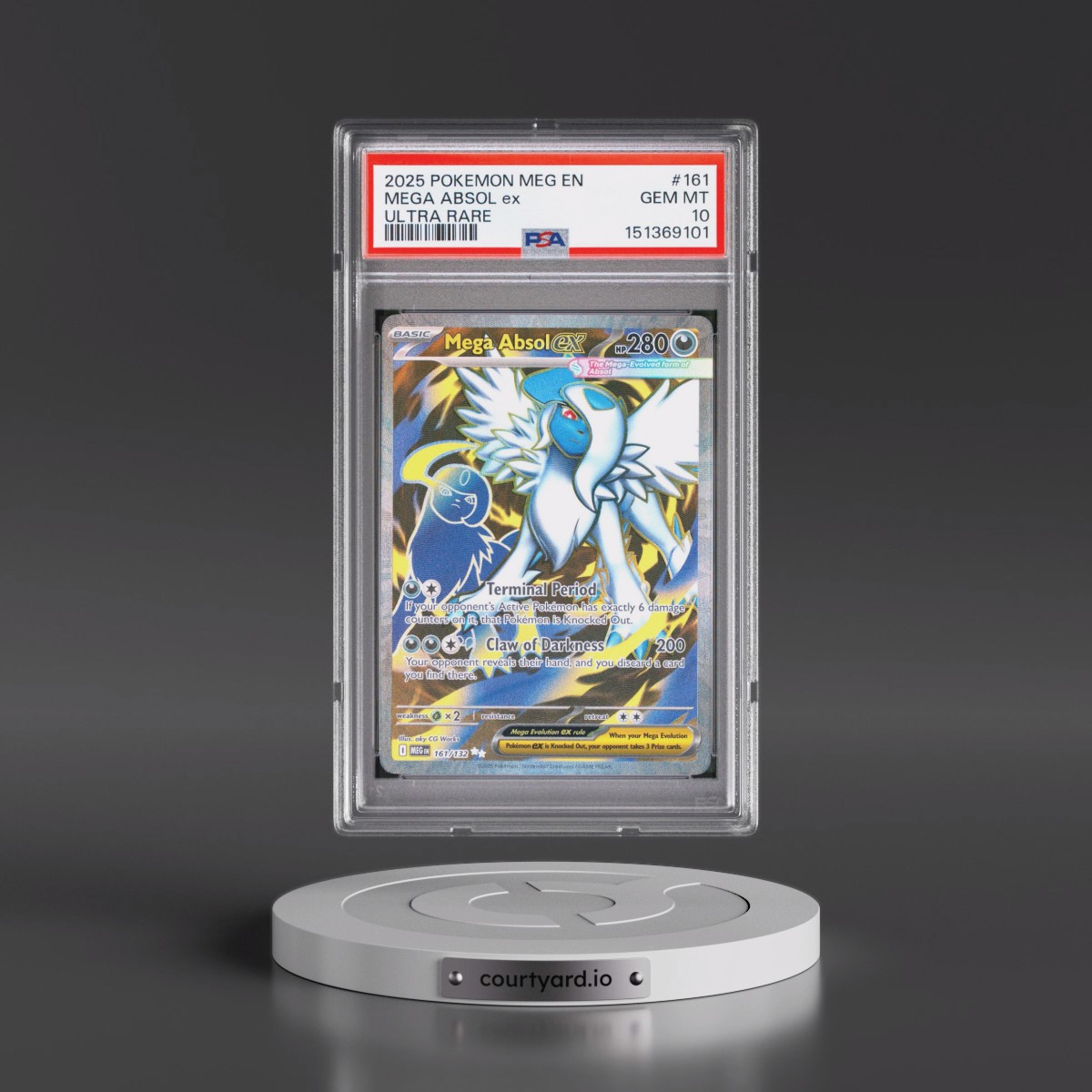 2025 Pokémon Meg EN-Mega Evolution #161 Mega Absol EX - Holo Ultra Rare (PSA 10 GEM MINT)