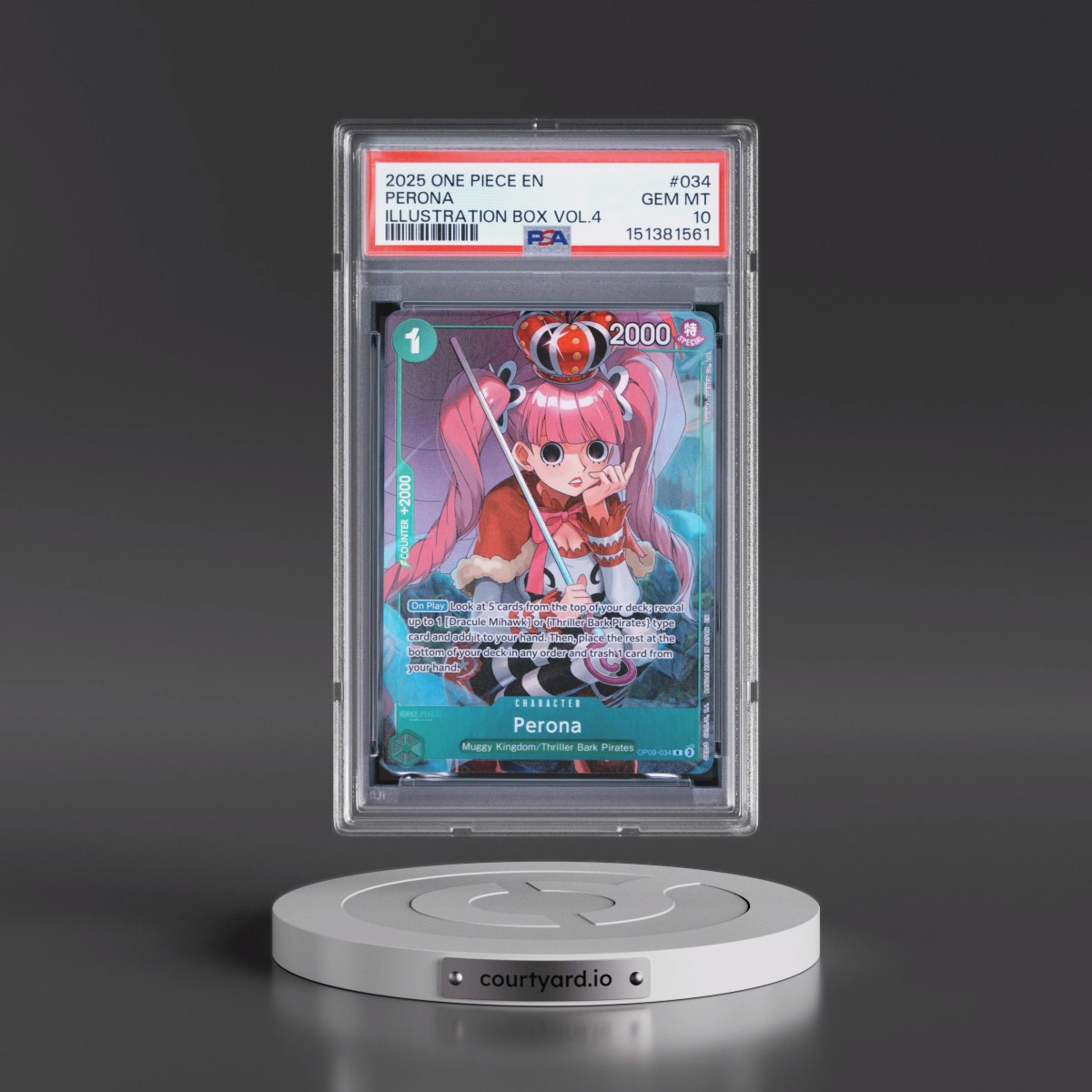 2025 One Piece Promos #034 Perona - Illustration Box Vol.4 (PSA 10 GEM MINT)