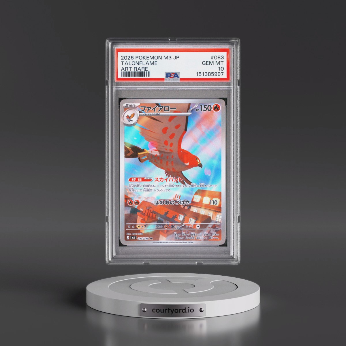 2026 Pokémon M3-Nullifying Zero #083 Talonflame - Art Rare (PSA 10 GEM MINT)