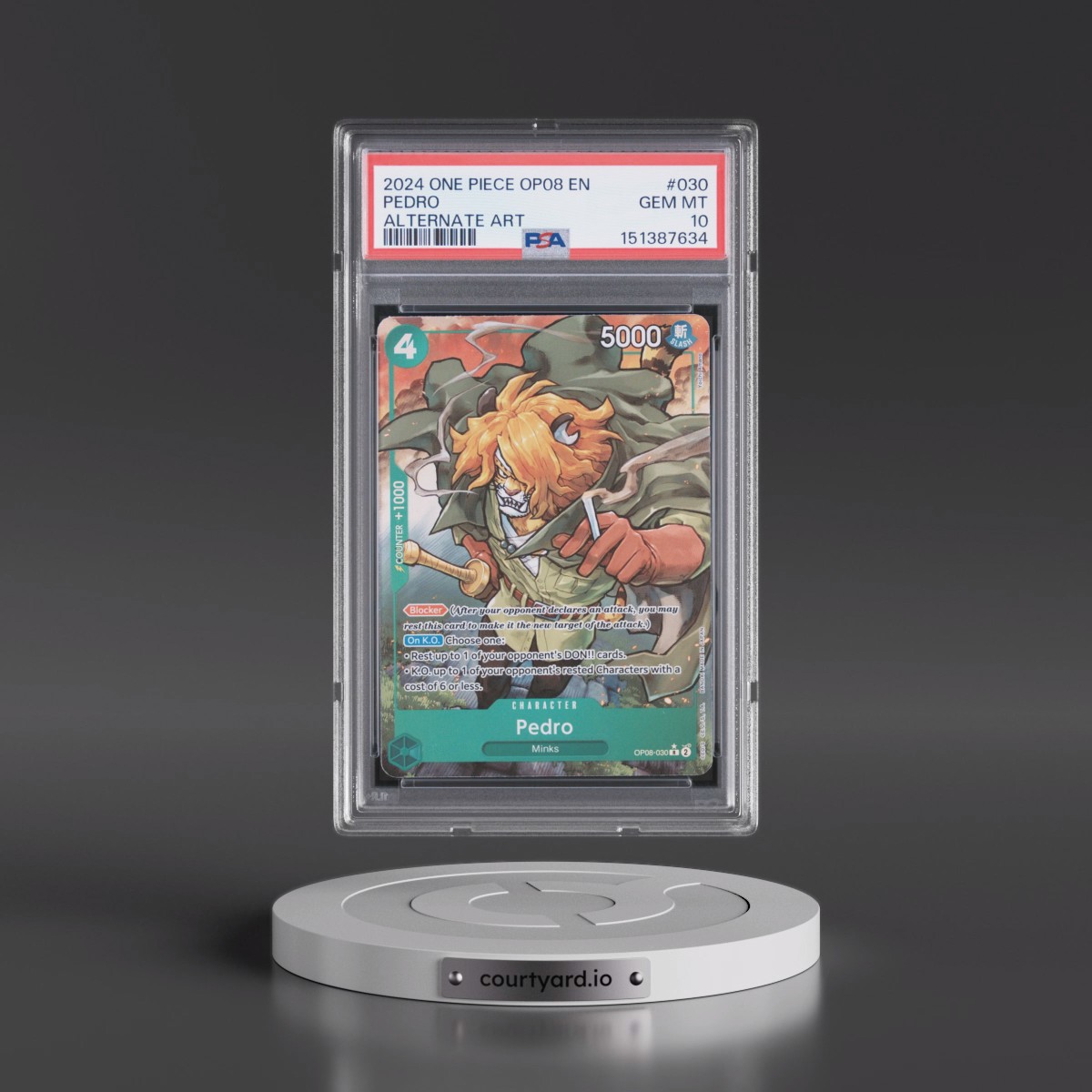 2024 One Piece OP08-Two Legends #030 Pedro - Alternate Art (PSA 10 GEM MINT)