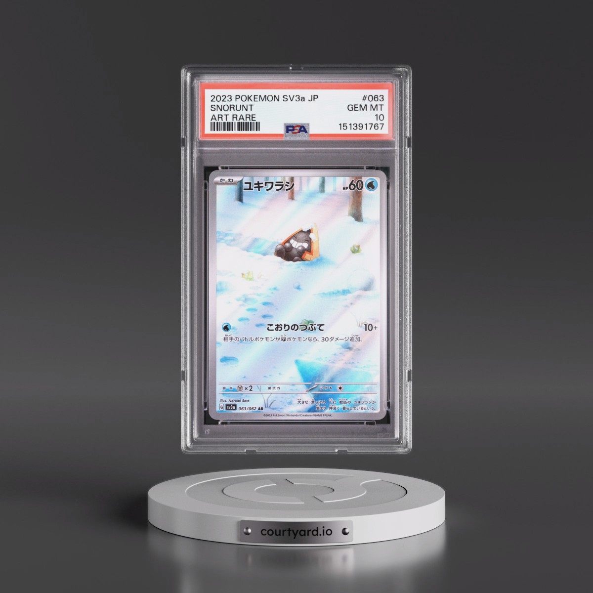 2023 Pokémon Sv3a-Raging Surf #063 Snorunt - Art Rare (PSA 10 GEM MINT)