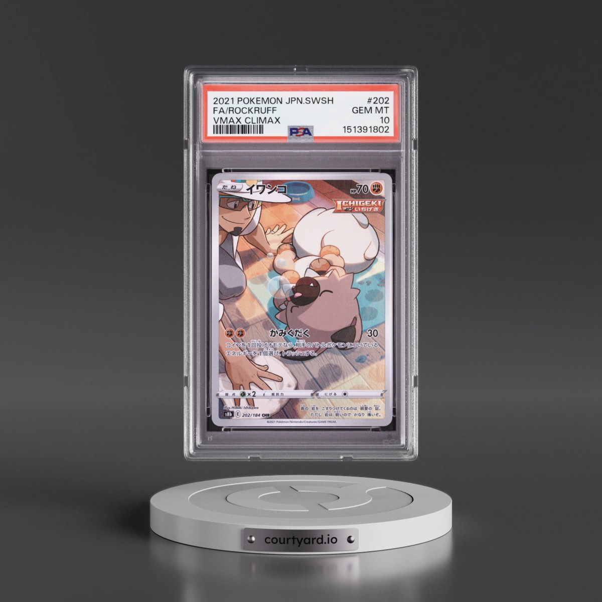 2021 Pokémon Sword & Shield Vmax Climax Rockruff - Full Art #202 PSA 10
