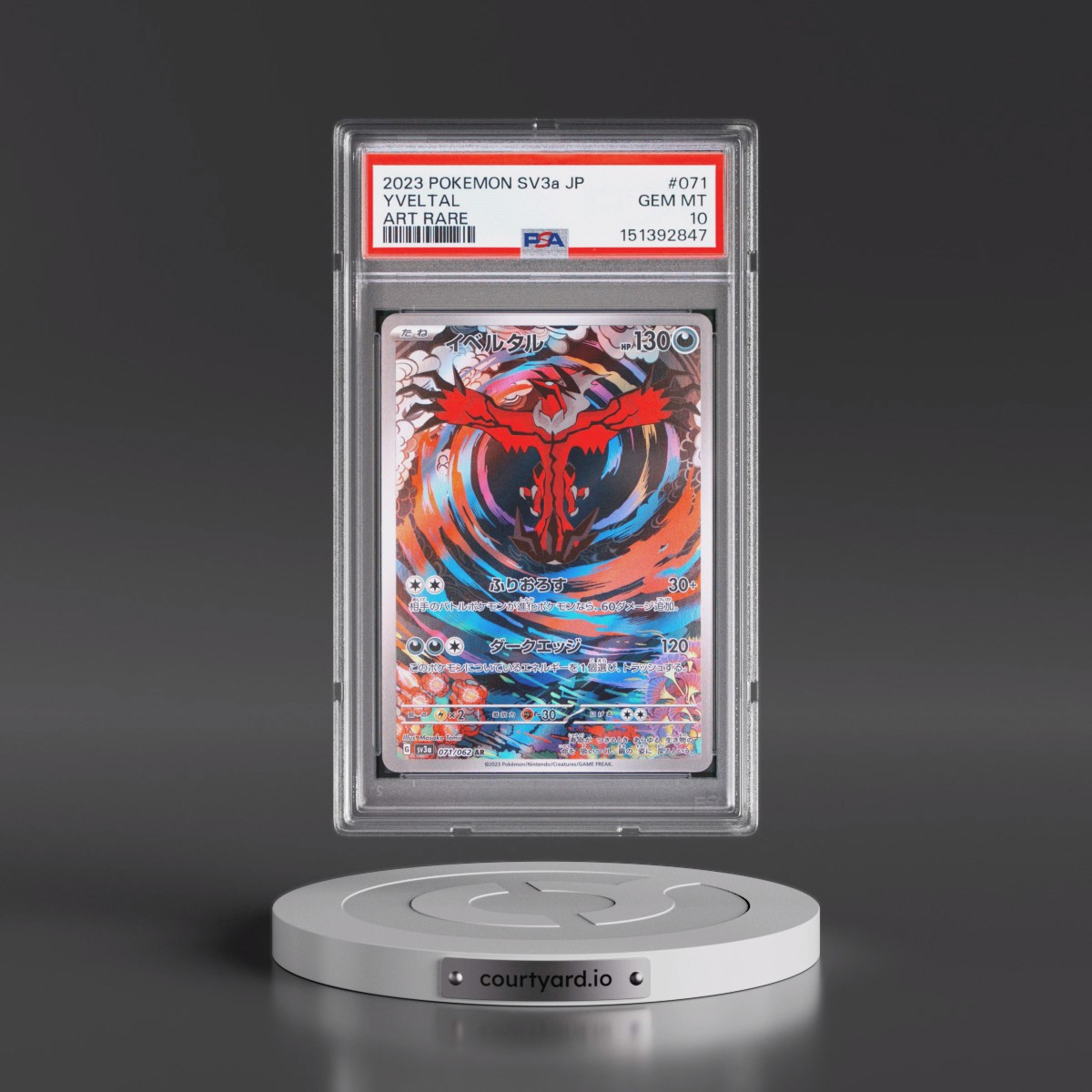 2023 Pokémon Sv3a-Raging Surf #071 Yveltal - Art Rare (PSA 10 GEM MINT)