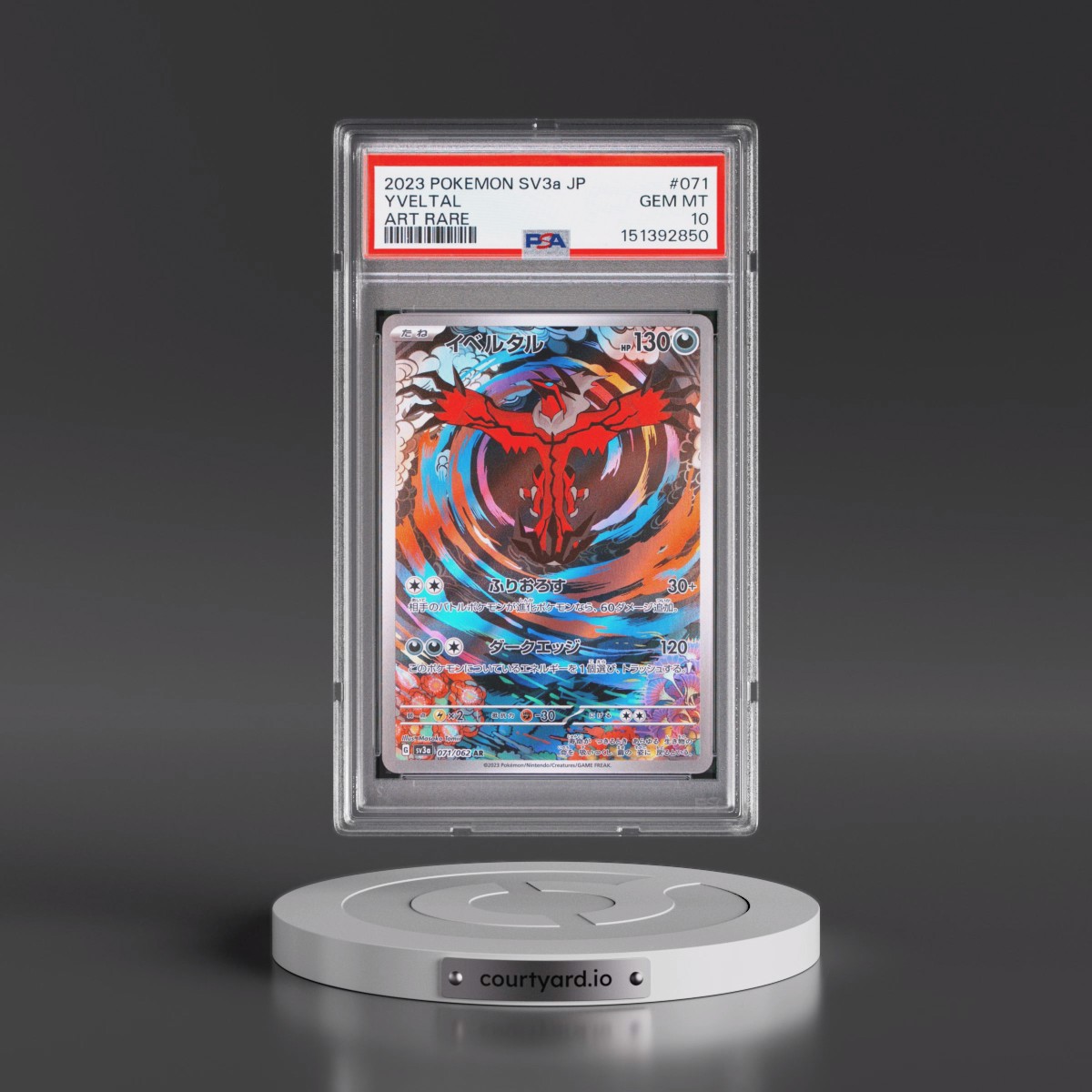 2023 Pokémon Sv3a-Raging Surf #071 Yveltal - Art Rare (PSA 10 GEM MINT)