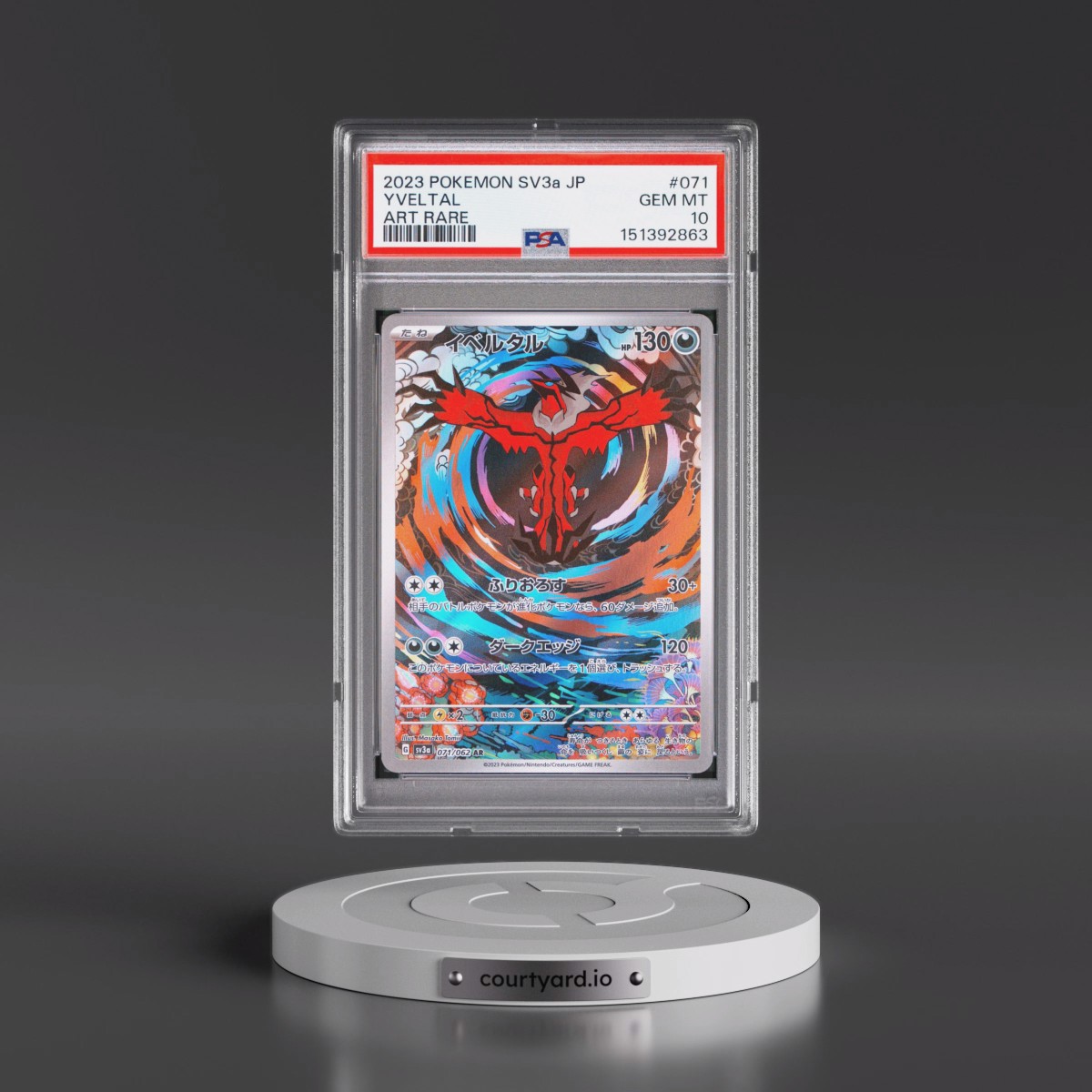 2023 Pokémon Sv3a-Raging Surf #071 Yveltal - Art Rare (PSA 10 GEM MINT)