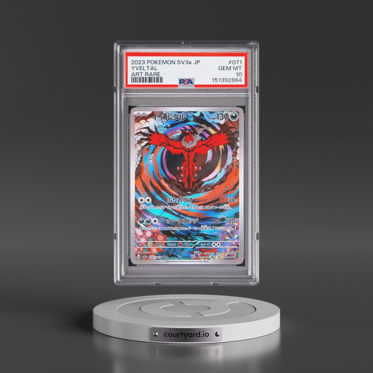 2023 Pokémon Sv3a-Raging Surf #071 Yveltal - Art Rare (PSA 10 GEM MINT)