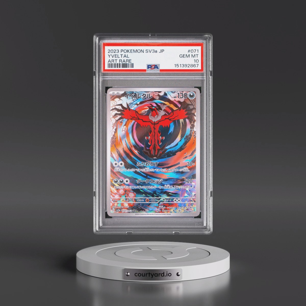 2023 Pokémon Sv3a-Raging Surf #071 Yveltal - Art Rare (PSA 10 GEM MINT)