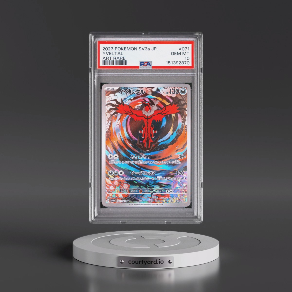2023 Pokémon Sv3a-Raging Surf #071 Yveltal - Art Rare (PSA 10 GEM MINT)