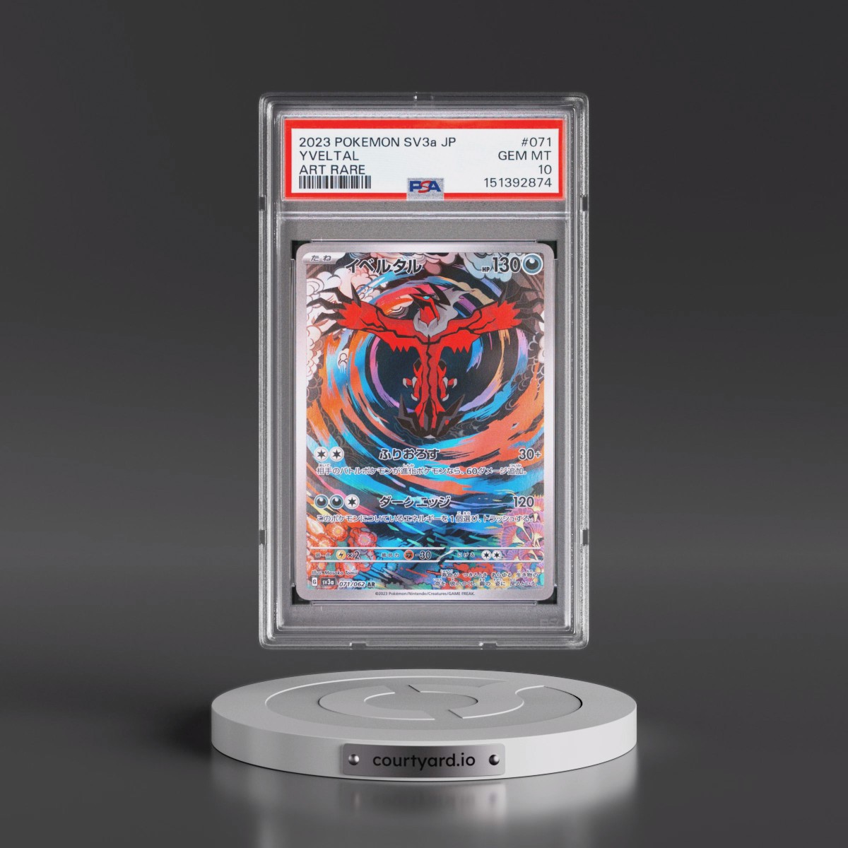 2023 Pokémon Sv3a-Raging Surf #071 Yveltal - Art Rare (PSA 10 GEM MINT)