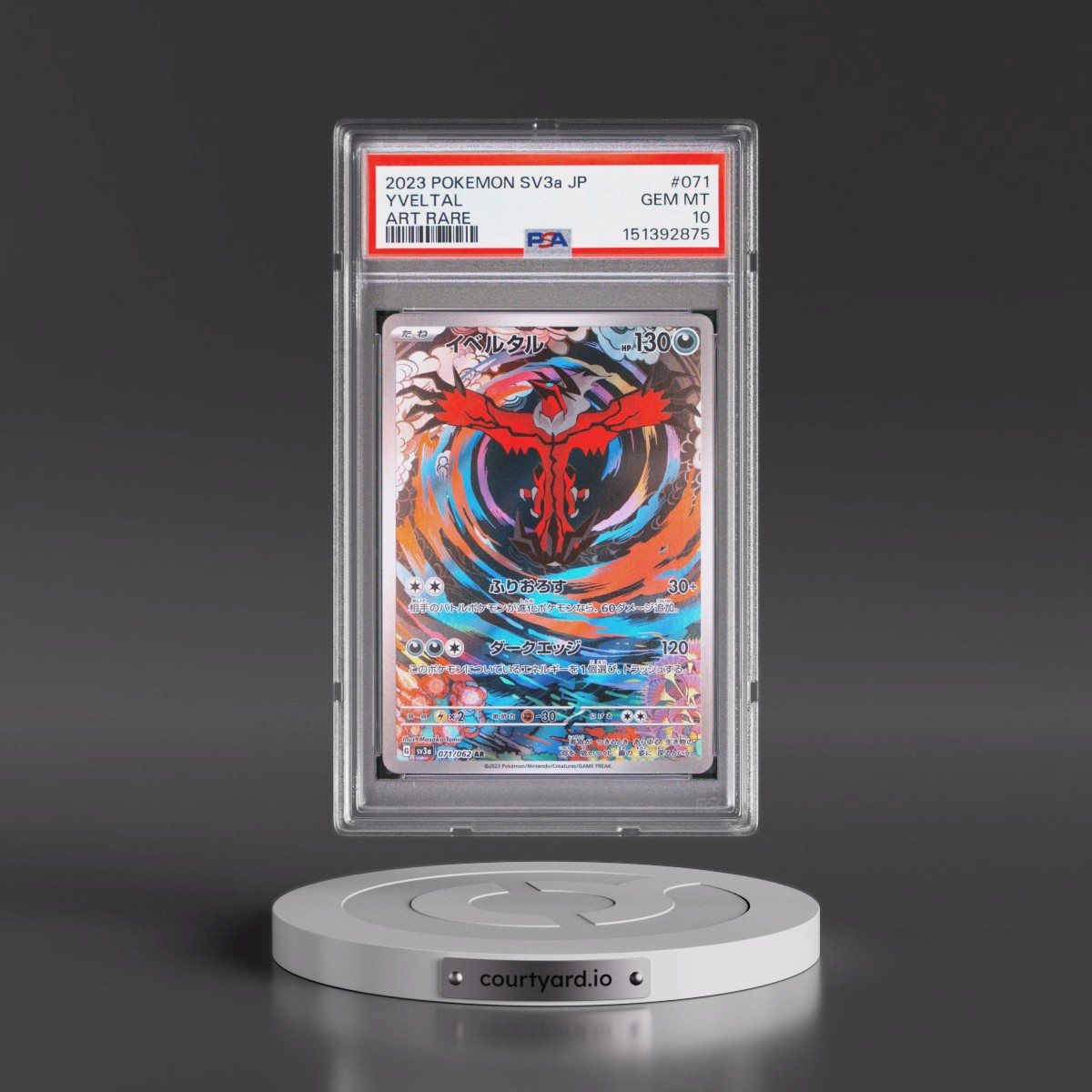 2023 Pokémon Sv3a-Raging Surf #071 Yveltal - Art Rare (PSA 10 GEM MINT)