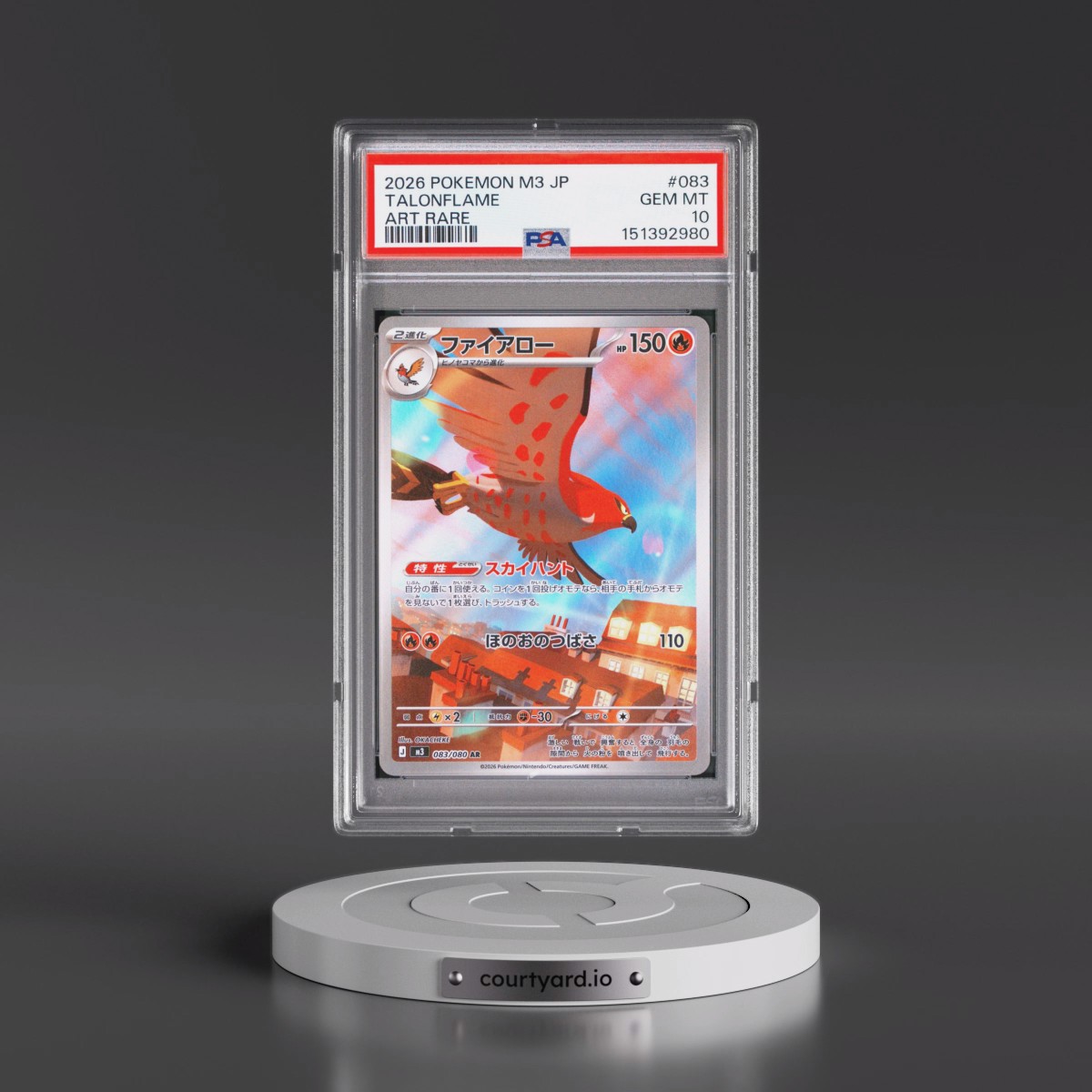 2026 Pokémon M3-Nullifying Zero #083 Talonflame - Art Rare (PSA 10 GEM MINT)