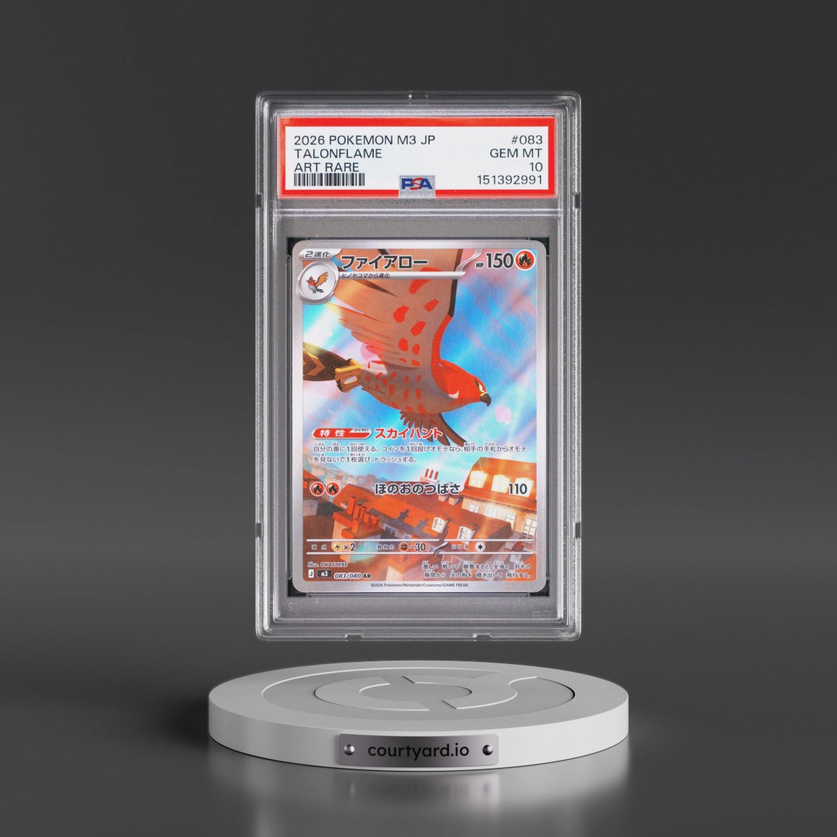 2026 Pokémon M3-Nullifying Zero #083 Talonflame - Art Rare (PSA 10 GEM MINT)
