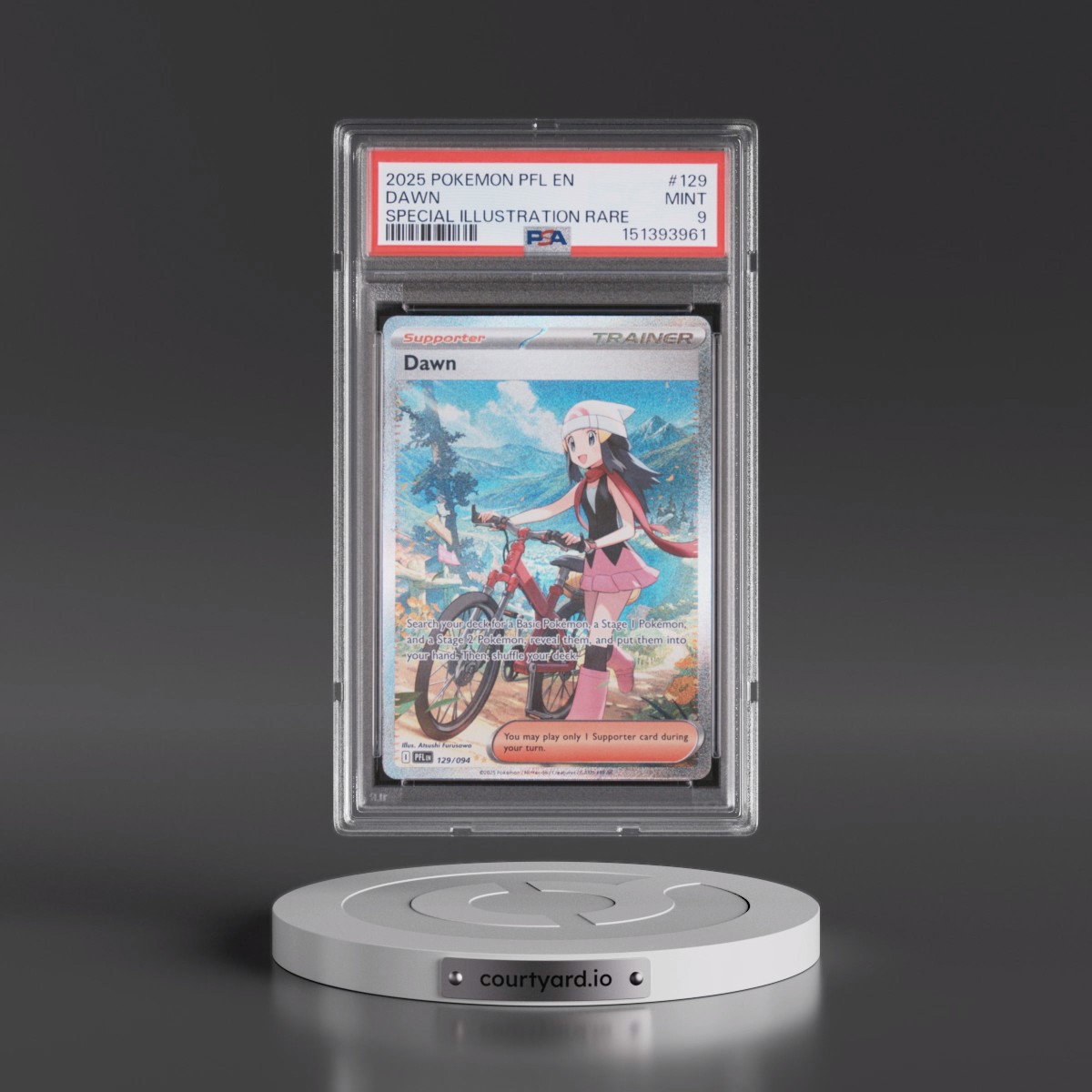 2025 Pokémon Pfl EN-Phantasmal Flames #129 Dawn - Special Illustration Rare (PSA 9 MINT)