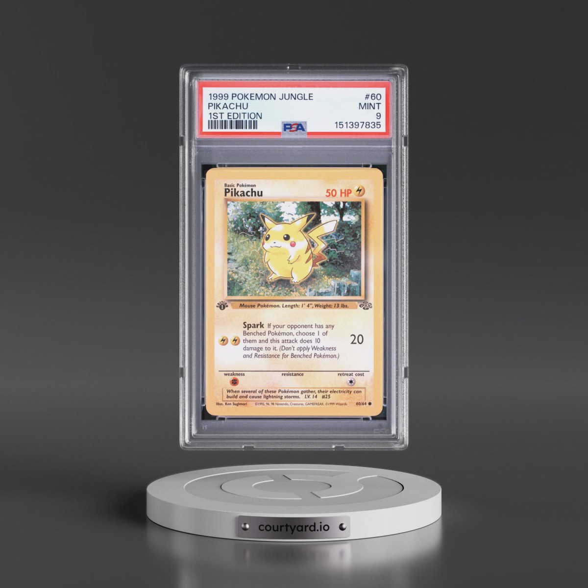 1999 Pokémon Jungle #60 Pikachu - 1st Edition (PSA 9 MINT)