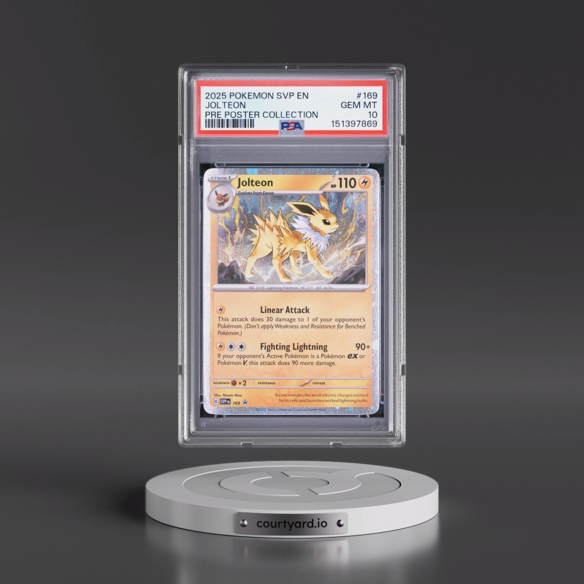 2025 Pokémon Svp EN-SV Black Star Promo #169 Jolteon - Prismatic Evolutions Poster Collection (PSA 10 GEM MINT)